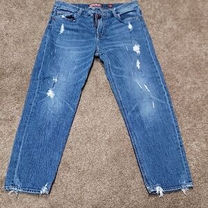 Distressed Blue Jeans
